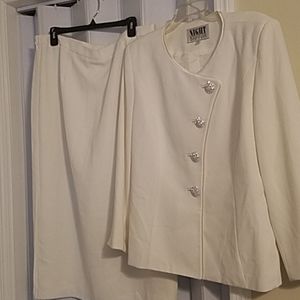 Suit with rhinestone buttons